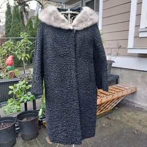 Vintage Holt Renfrew Persian Lamb coat with Mink Collar